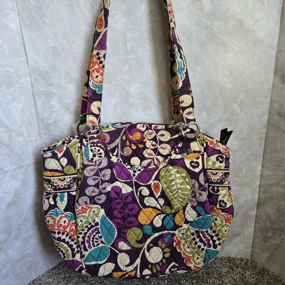 Vera Bradley Purple and Multicolor Shoulder Bag - Picture 1 of 8